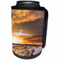 3dRose Danita Delimont - Bears - Canada, Repulse Bay, Polar Bear and cub on sea ice at sunset. - Can Cooler Bottle Wrap (cc_257543)