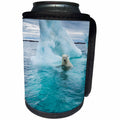 3dRose Danita Delimont - Bears - Canada, Repulse Bay, Polar Bear swimming by iceberg on Hudson Bay - Can Cooler Bottle Wrap (cc_257554)