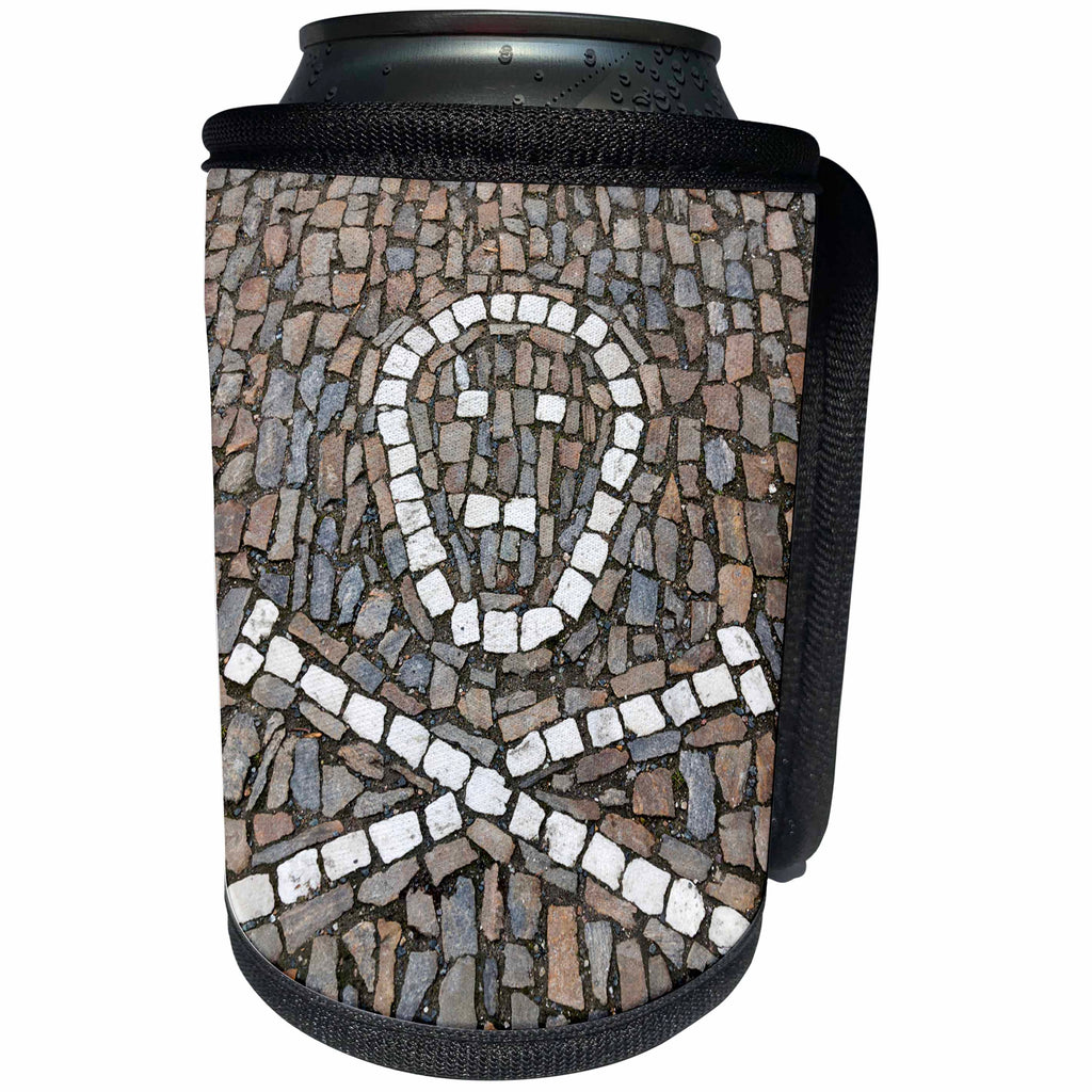 3dRose Danita Delimont - Patterns - Czech Republic, Kutna Hora. Skull made of cobblestones. - Can Cooler Bottle Wrap (cc_257565)