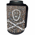 3dRose Danita Delimont - Patterns - Czech Republic, Kutna Hora. Skull made of cobblestones. - Can Cooler Bottle Wrap (cc_257565)