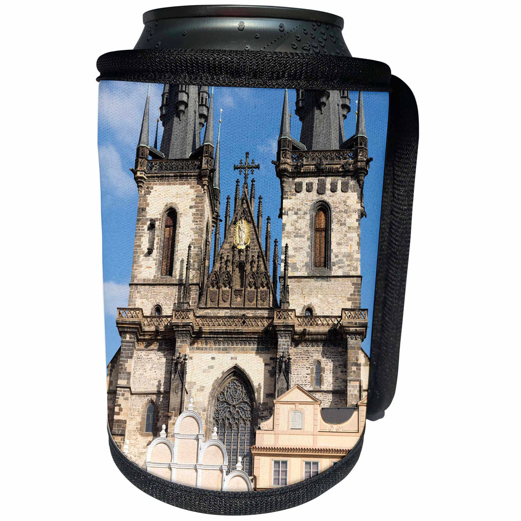 3dRose Danita Delimont - Churches - Europe, Czech Republic, Prague. Tyn Church spires close-up. - Can Cooler Bottle Wrap (cc_257568)