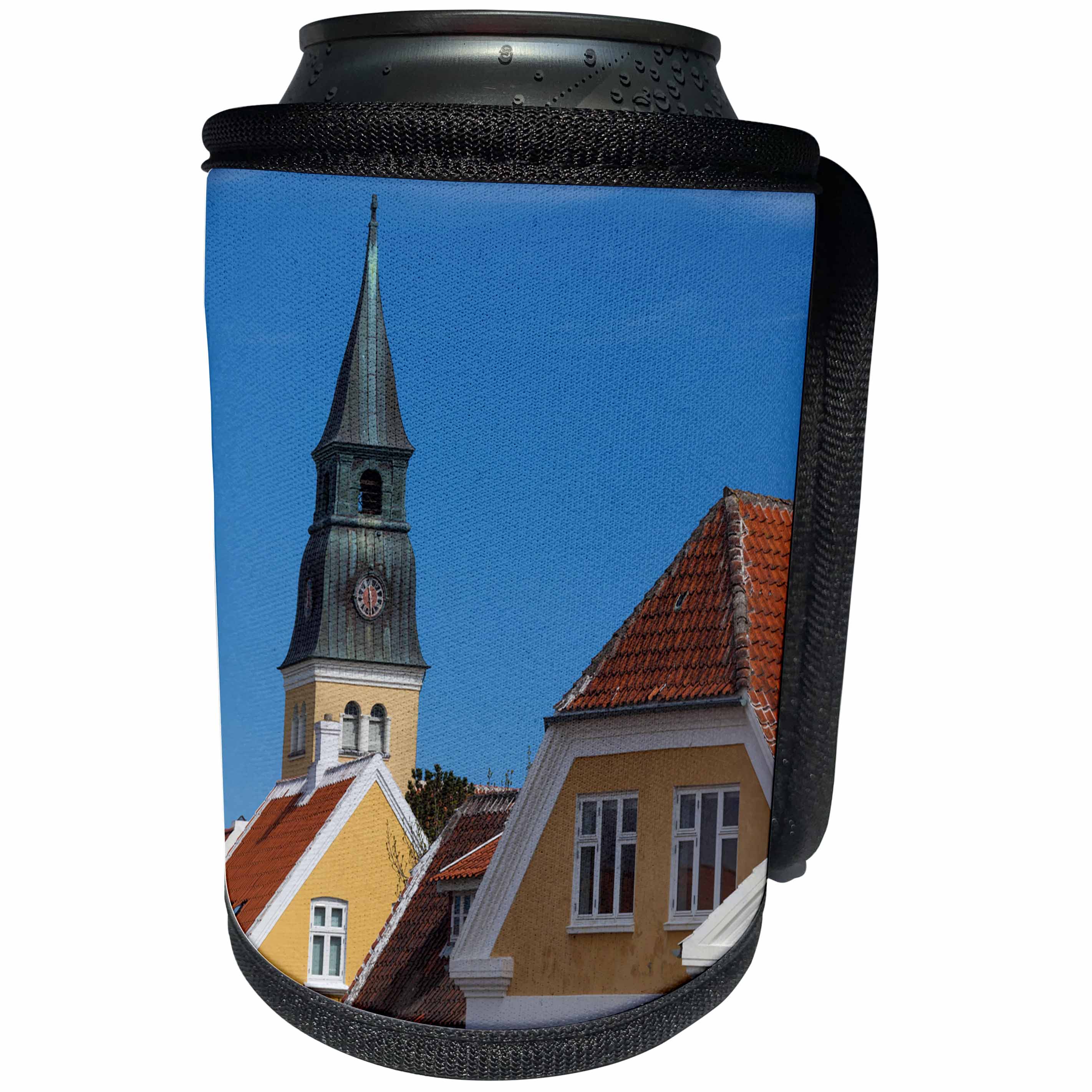 3dRose Danita Delimont - Denmark - Denmark, Jutland, Skagen, town church - Can Cooler Bottle Wrap (cc_257593)