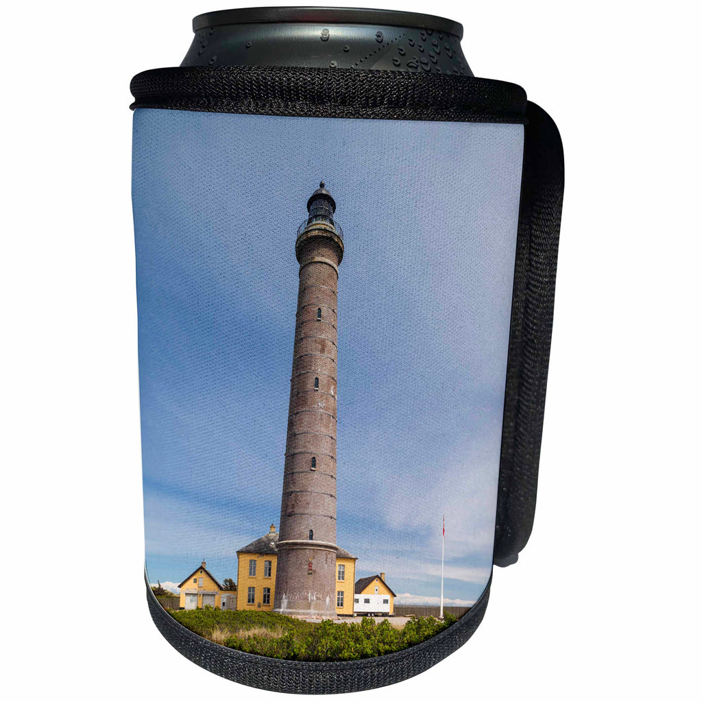 3dRose Danita Delimont - Lighthouses - Denmark, Jutland, Skagen, Skagen Lighthouse - Can Cooler Bottle Wrap (cc_257594)