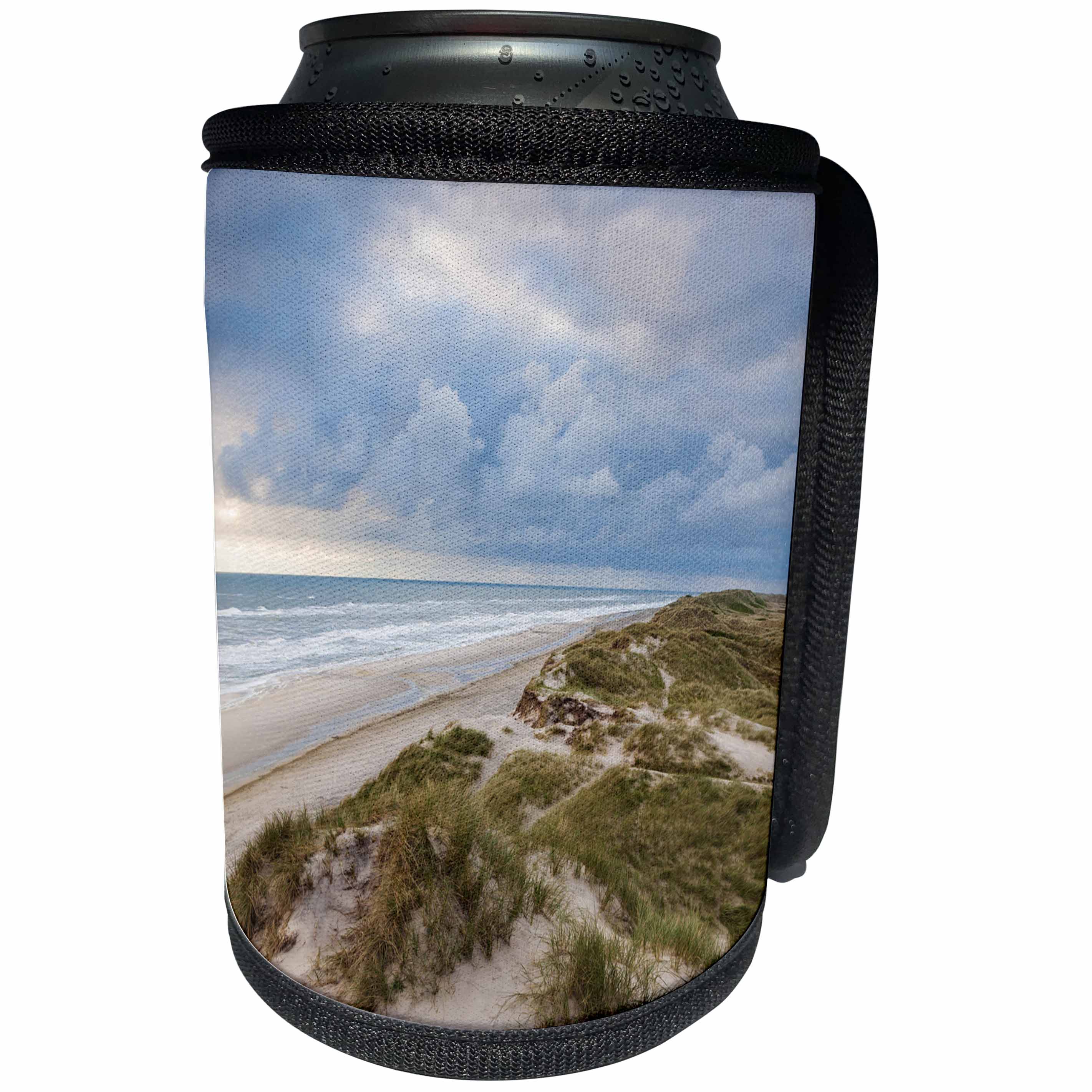 3dRose Danita Delimont - Beaches - Denmark, Jutland, Danish Riviera, Hvide Sande, coastal dunes at sunset - Can Cooler Bottle Wrap (cc_257597)