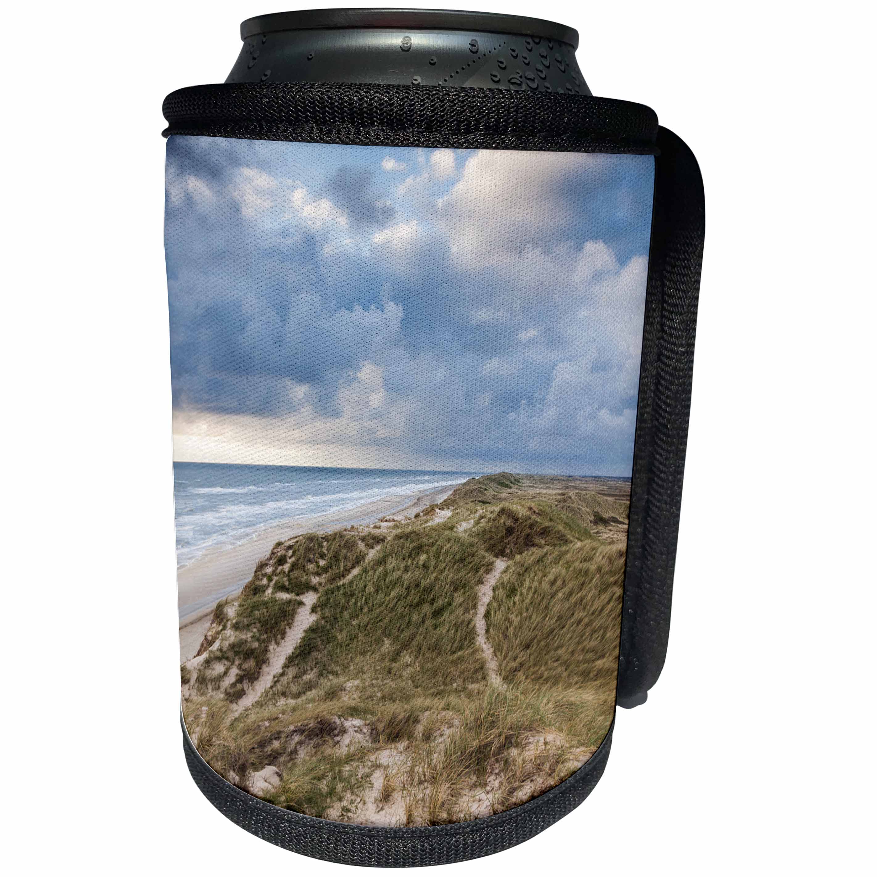 3dRose Danita Delimont - Beaches - Denmark, Jutland, Danish Riviera, Hvide Sande, coastal dunes - Can Cooler Bottle Wrap (cc_257598)