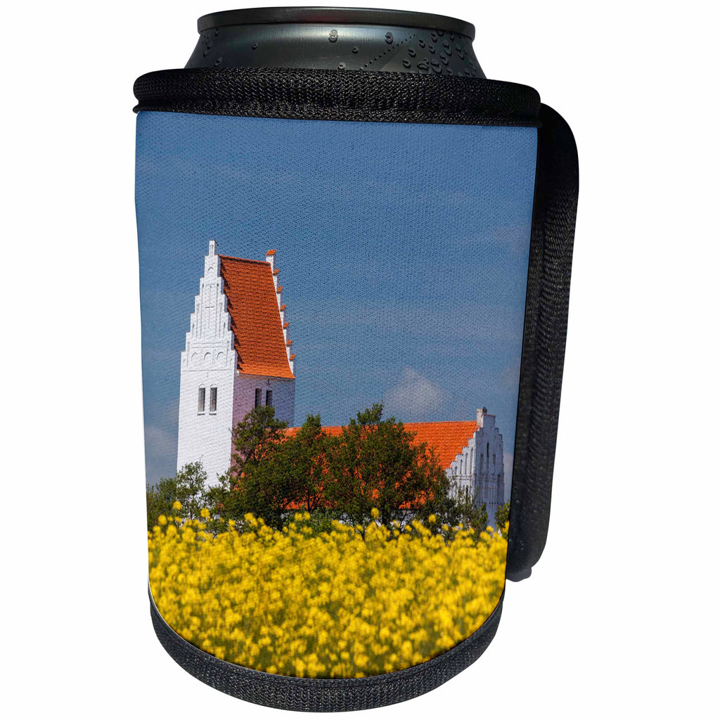 3dRose Danita Delimont - Denmark - Denmark, Mon, Fanefjord, Fanefjord Kirke Church, exterior - Can Cooler Bottle Wrap (cc_257609)