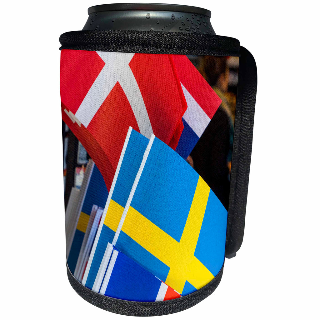 3dRose Danita Delimont - Flags - Denmark, Sweden, and Iceland souvenir Scandinavian flags. - Can Cooler Bottle Wrap (cc_257612)