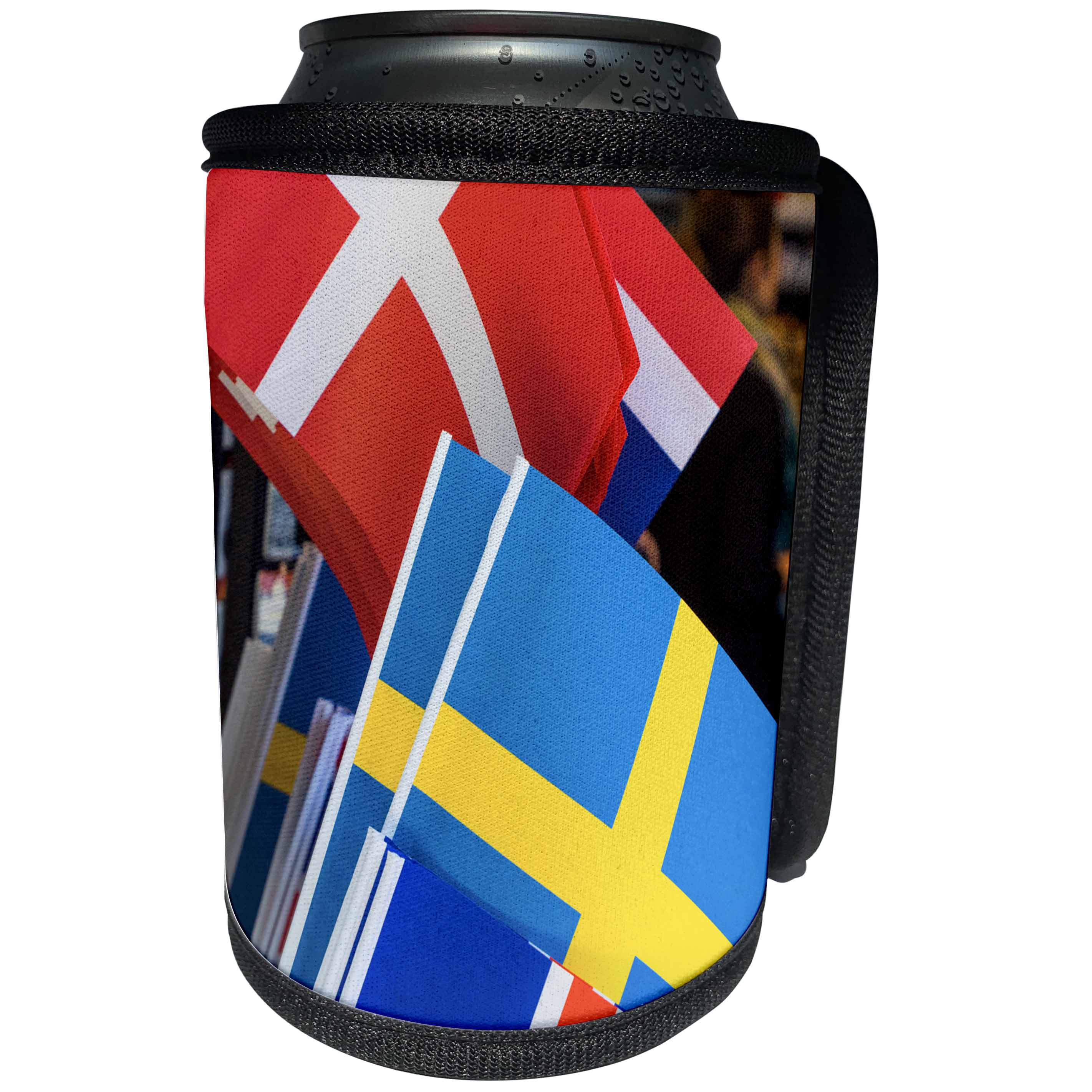 3dRose Danita Delimont - Flags - Denmark, Sweden, and Iceland souvenir Scandinavian flags. - Can Cooler Bottle Wrap (cc_257612)