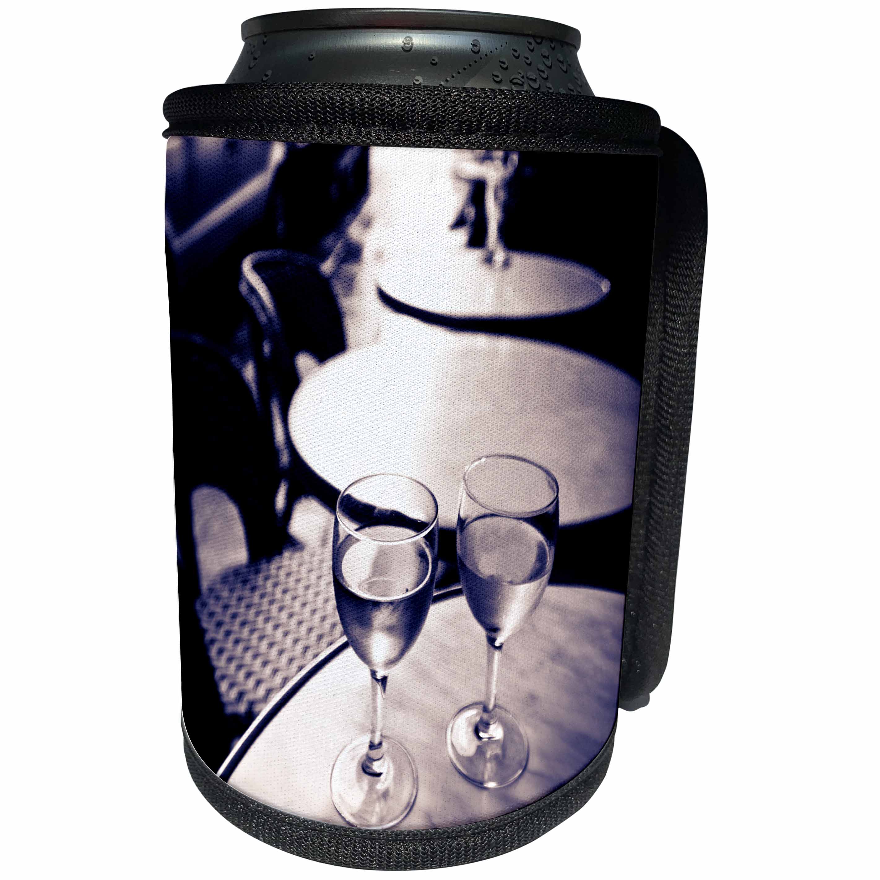 3dRose Danita Delimont - Beverages - Wine glasses at an outdoor cafe, Paris, France - Can Cooler Bottle Wrap (cc_257626)