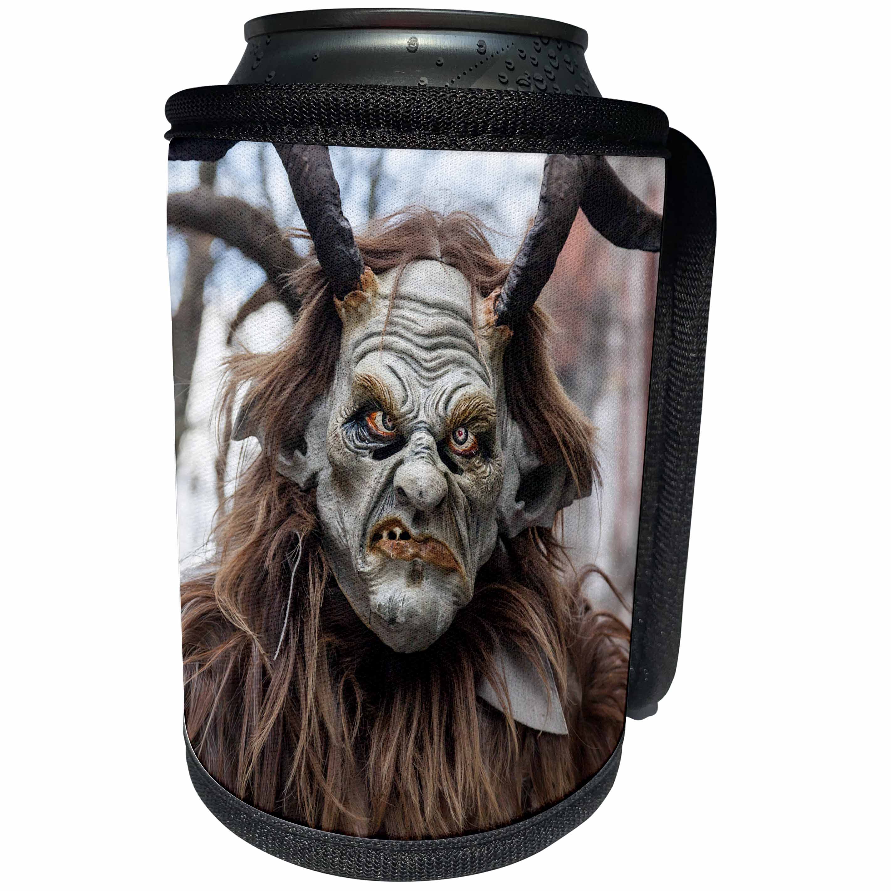 3dRose Danita Delimont - People - Grimacing demon at Krampuslauf, Munich, Germany - Can Cooler Bottle Wrap (cc_257640)