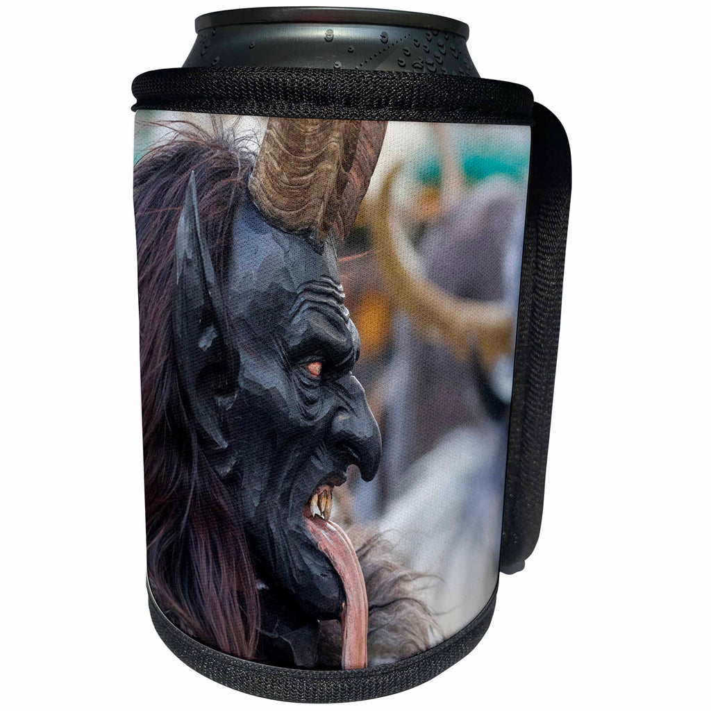 3dRose Danita Delimont - People - Demon profile, Krampuslauf, Munich, Germany - Can Cooler Bottle Wrap (cc_257644)