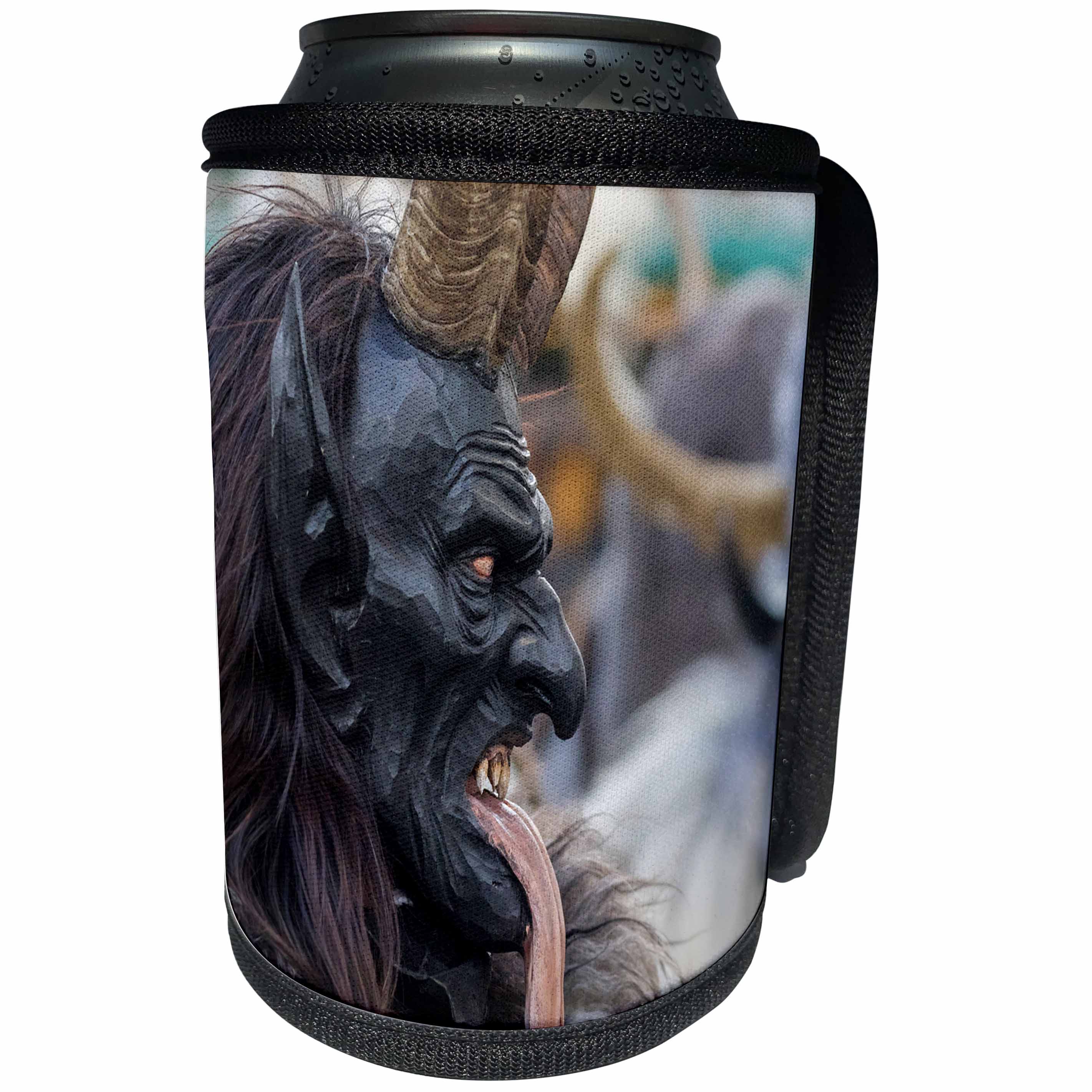 3dRose Danita Delimont - People - Demon profile, Krampuslauf, Munich, Germany - Can Cooler Bottle Wrap (cc_257644)