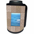3dRose Patricia Sanders Creations - Seashells and Ocean - Can Cooler Bottle Wrap (cc_25765)