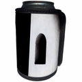 3dRose Danita Delimont - Patterns - Oia, Greece. Santorini. Black and White Stucco Window. - Can Cooler Bottle Wrap (cc_257650)