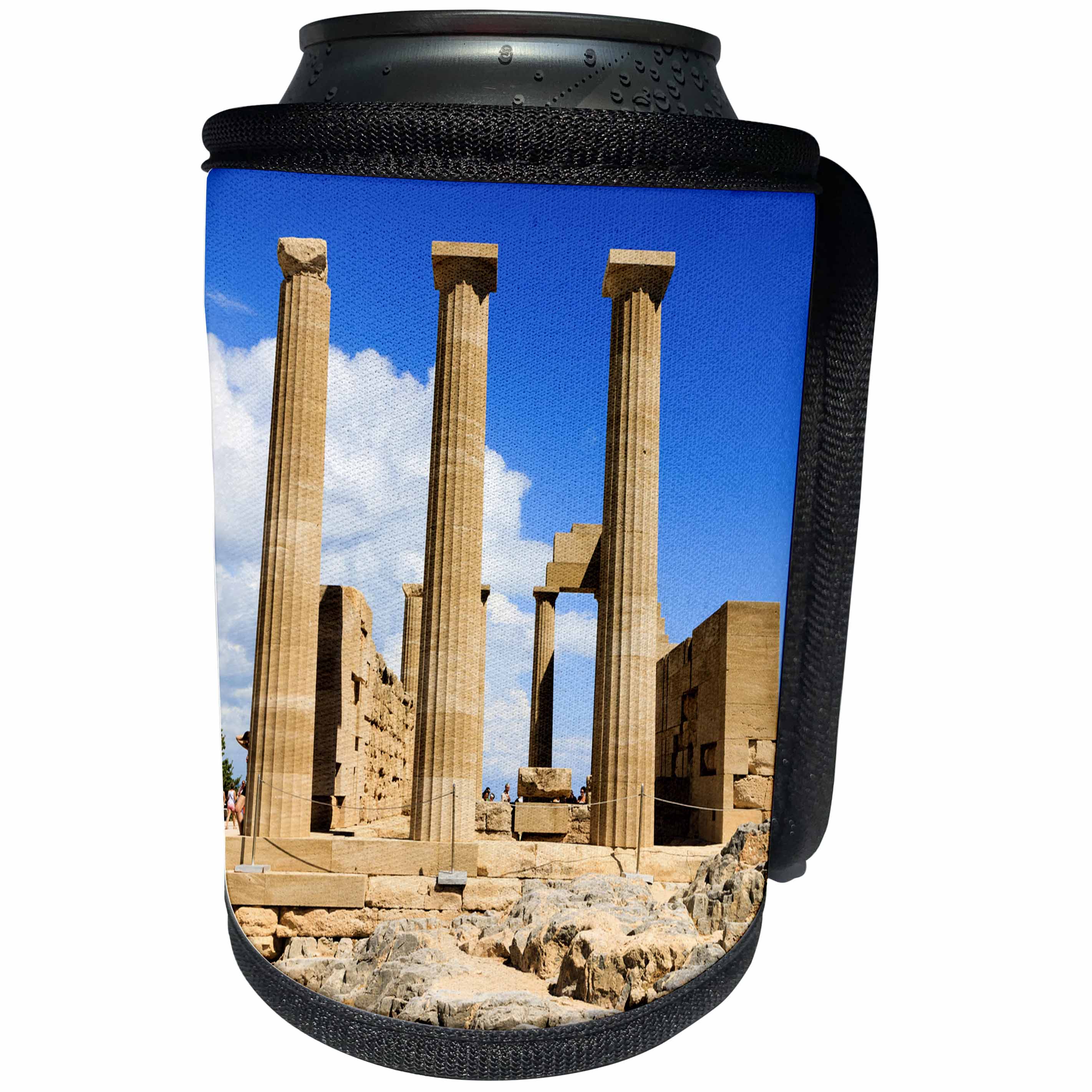 3dRose Danita Delimont - Greece - Doric temple of Athena, Lindos, Rhodes. Greece. - Can Cooler Bottle Wrap (cc_257653)