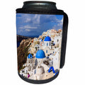 3dRose Cityscape of blue roofs churches and houses. Santorini - Can Cooler Bottle Wrap (cc_257654)