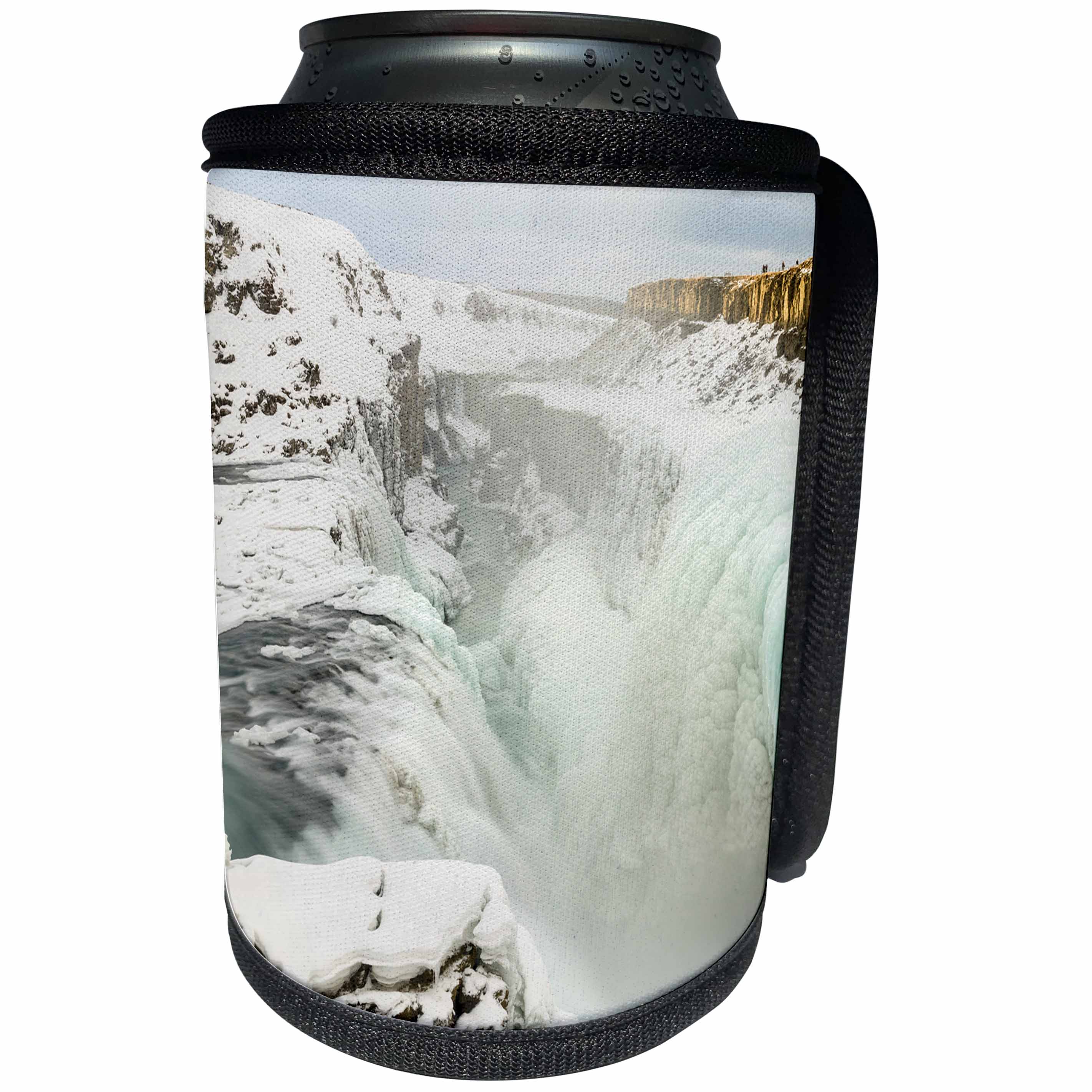 3dRose Danita Delimont - Waterfalls - Gullfoss waterfalls during winter encased in ice, Iceland - Can Cooler Bottle Wrap (cc_257690)