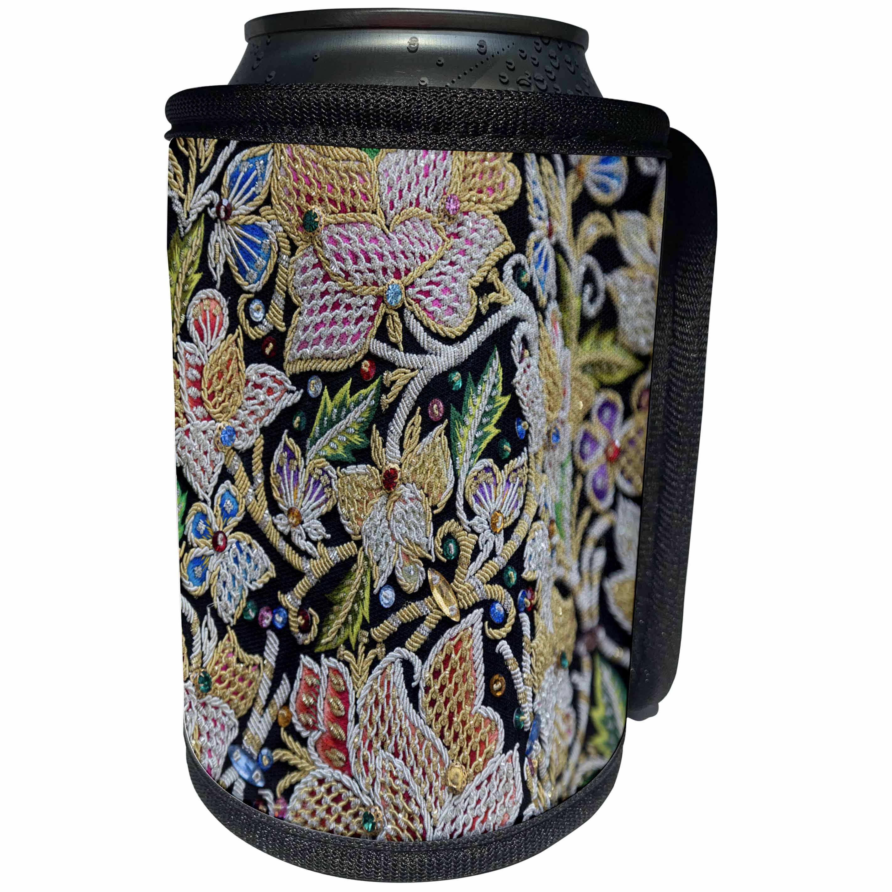 3dRose Danita Delimont - Textiles - Italy, Sardinia, Mamoiada. Close-up of an intricate decorative ribbon. - Can Cooler Bottle Wrap (cc_257708)