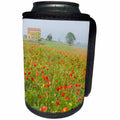 3dRose Danita Delimont - Italy - Italy, Tuscany. A foggy morning amidst a field of poppies. - Can Cooler Bottle Wrap (cc_257711)
