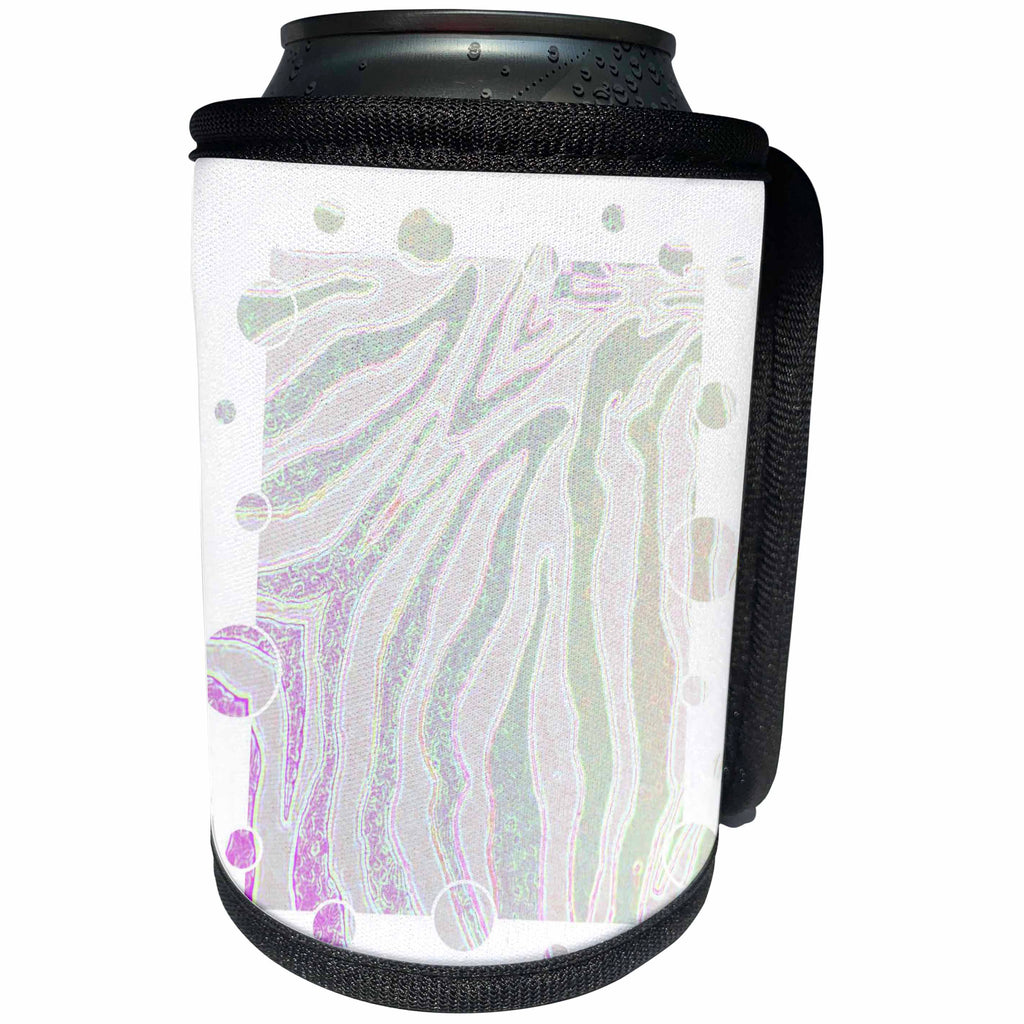3dRose Patricia Sanders Creations - Light Pastel Dots and Zebra Print - Can Cooler Bottle Wrap (cc_25773)