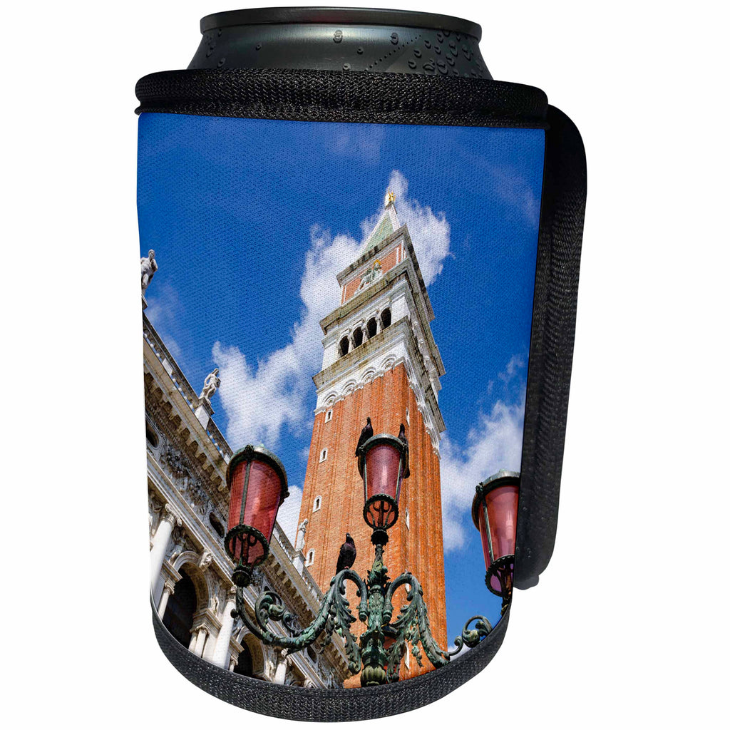 3dRose Danita Delimont - Lamps - St. Marks Basilica bell tower and street lamp, Venice, Veneto, Italy - Can Cooler Bottle Wrap (cc_257736)