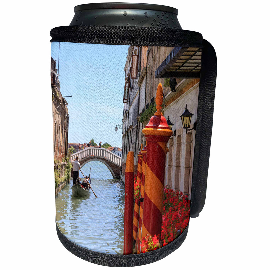 3dRose Danita Delimont - Venice - Gondola in narrow Canal. Venice. Italy. - Can Cooler Bottle Wrap (cc_257745)