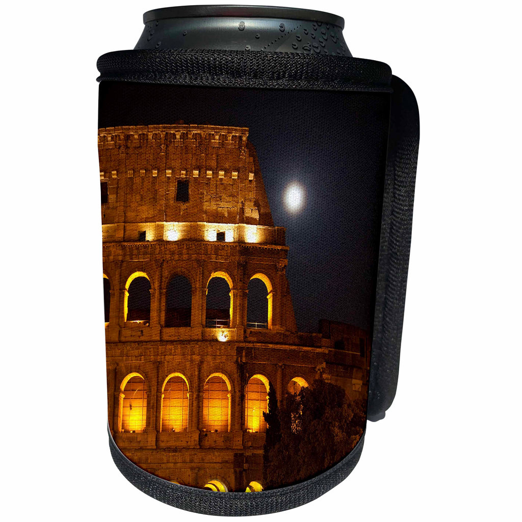 3dRose Danita Delimont - Italy - Colosseum Large Moon Details, Rome, Italy Built by Vespacian - Can Cooler Bottle Wrap (cc_257747)