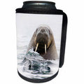 3dRose Danita Delimont - Walrus - Norway, Svalbard, walrus looks curiously from the water. - Can Cooler Bottle Wrap (cc_257856)