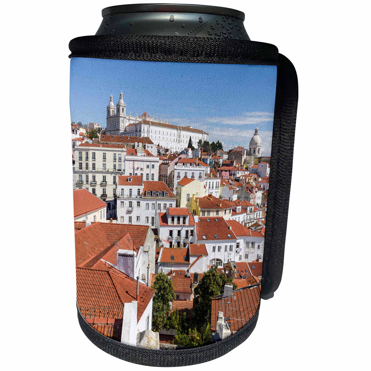 3dRose Danita Delimont - Cities - View over the sea of houses of the Alfama. Lisbon, Portugal - Can Cooler Bottle Wrap (cc_257866)