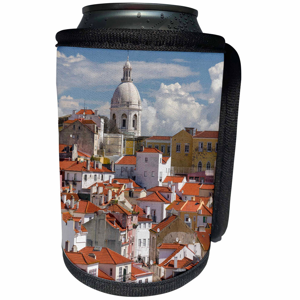 3dRose Danita Delimont - Cities - View over the houses of the Alfama. Lisbon, Portugal - Can Cooler Bottle Wrap (cc_257867)