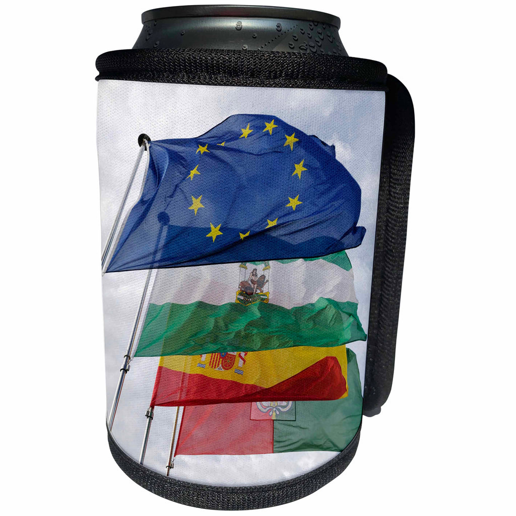 3dRose Danita Delimont - Flags - Spain, Andalusia, Granada. Flags on the Vela Tower, The Alhambra - Can Cooler Bottle Wrap (cc_257869)