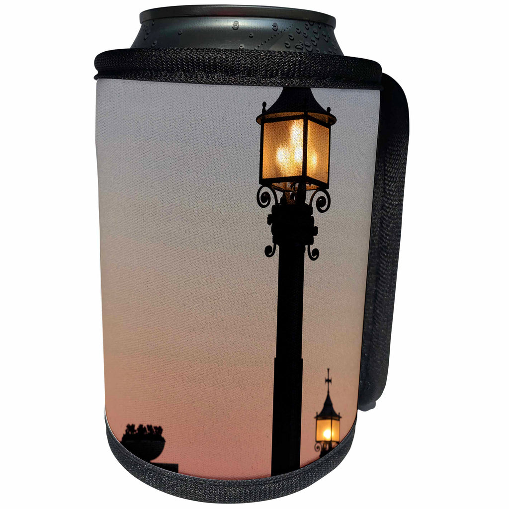 3dRose Danita Delimont - Lamps - Lanterns alight at sunset at Montserrat, Barcelona, Spain - Can Cooler Bottle Wrap (cc_257871)