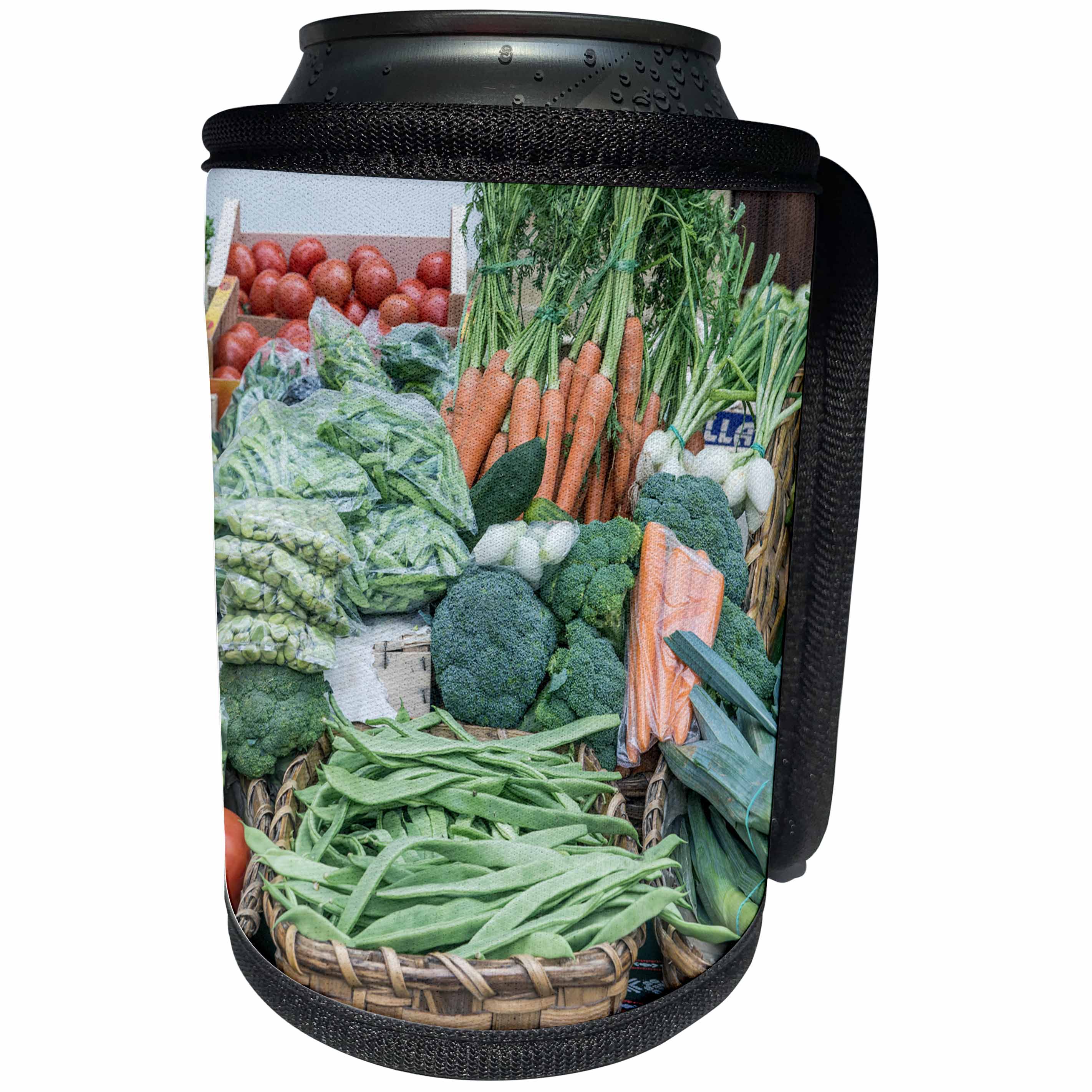 3dRose Danita Delimont - Markets - Spain, San Sebastian, Fresh vegetables for Sale at Farmers Market - Can Cooler Bottle Wrap (cc_257873)