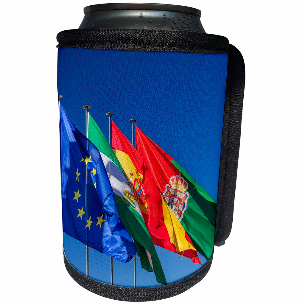 3dRose Danita Delimont - Flags - Flags, Granada, Andalusia, Spain - Can Cooler Bottle Wrap (cc_257891)