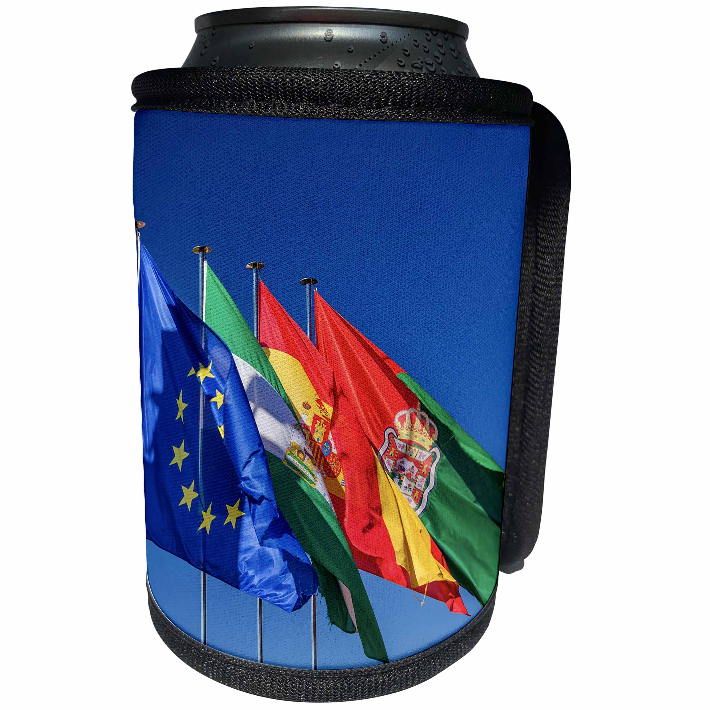 3dRose Danita Delimont - Flags - Flags, Granada, Andalusia, Spain - Can Cooler Bottle Wrap (cc_257891)