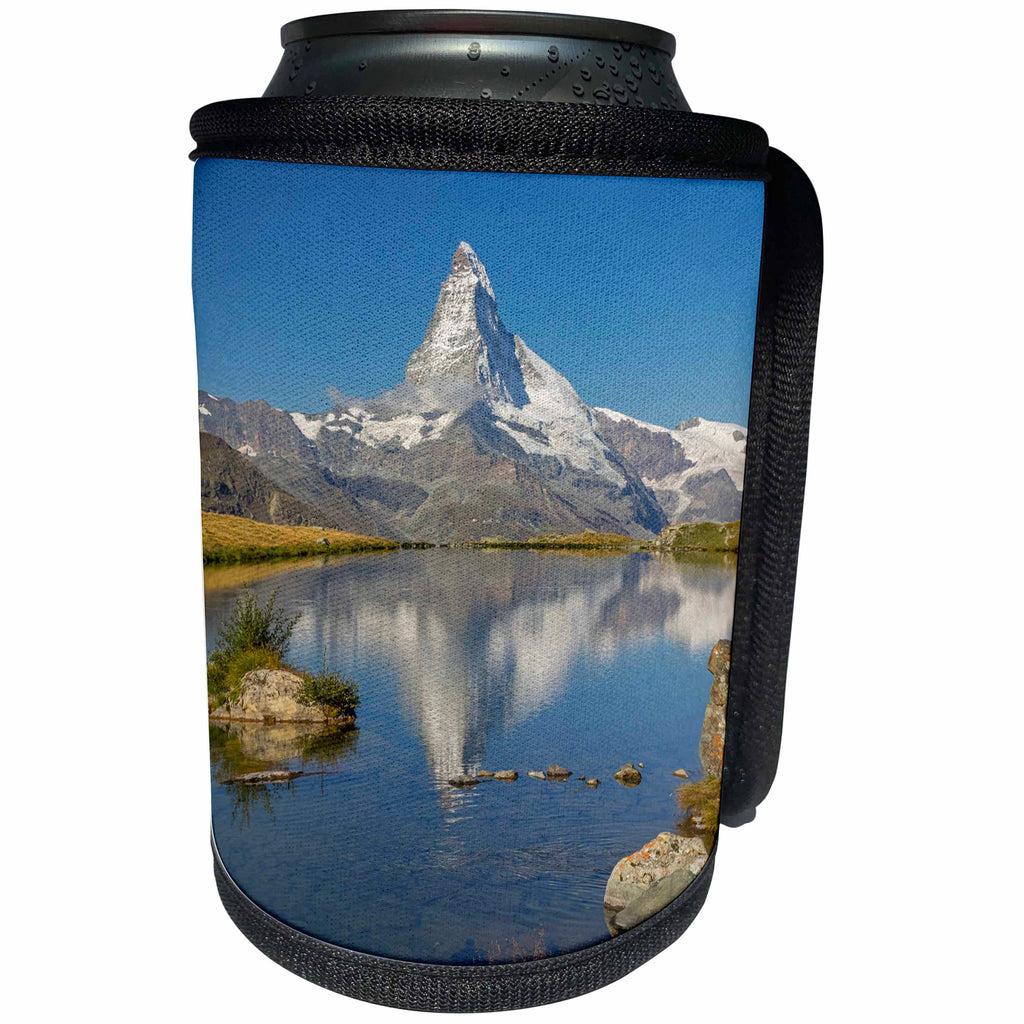 3dRose Danita Delimont - Mountain - Switzerland, Zermatt, Matterhorn reflected in Stellisee - Can Cooler Bottle Wrap (cc_257903)