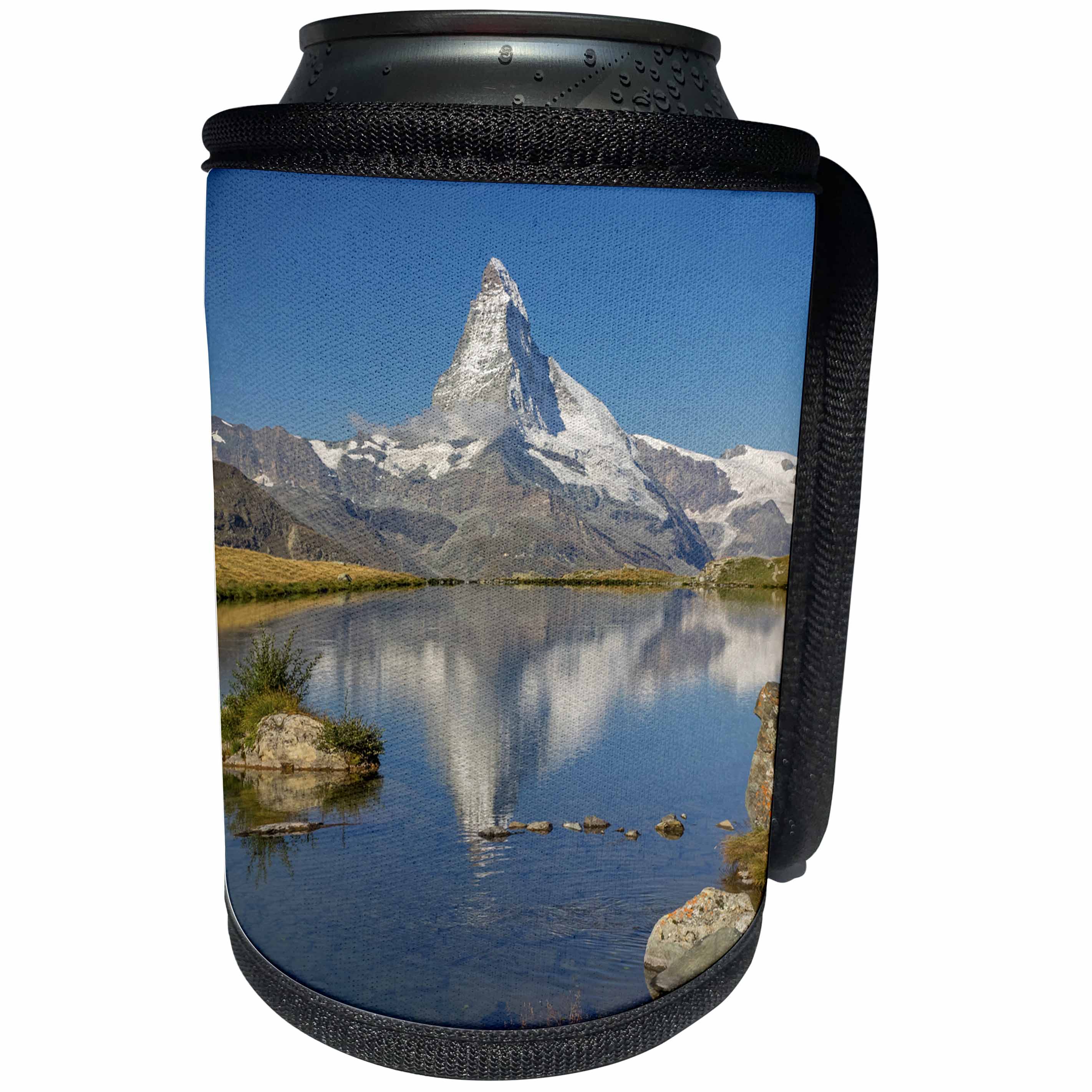 3dRose Danita Delimont - Mountain - Switzerland, Zermatt, Matterhorn reflected in Stellisee - Can Cooler Bottle Wrap (cc_257903)