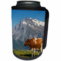 3dRose Danita Delimont - cattle - Switzerland, Bern Canton, Mannlichen, Swiss cow in alpine setting. - Can Cooler Bottle Wrap (cc_257904)