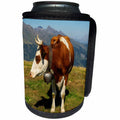 3dRose Danita Delimont - Cattle - Switzerland, Bern Canton, Mannlichen area, Swiss cow in alpine setting - Can Cooler Bottle Wrap (cc_257905)