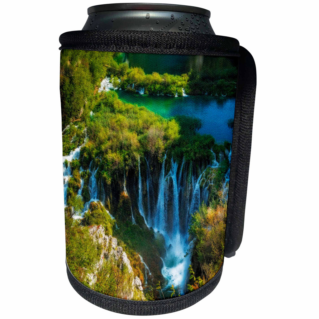 3dRose Danita Delimont - Waterfalls - Travertine cascades on the Korana River, Plitvice Lakes NP, Croatia - Can Cooler Bottle Wrap (cc_257908)
