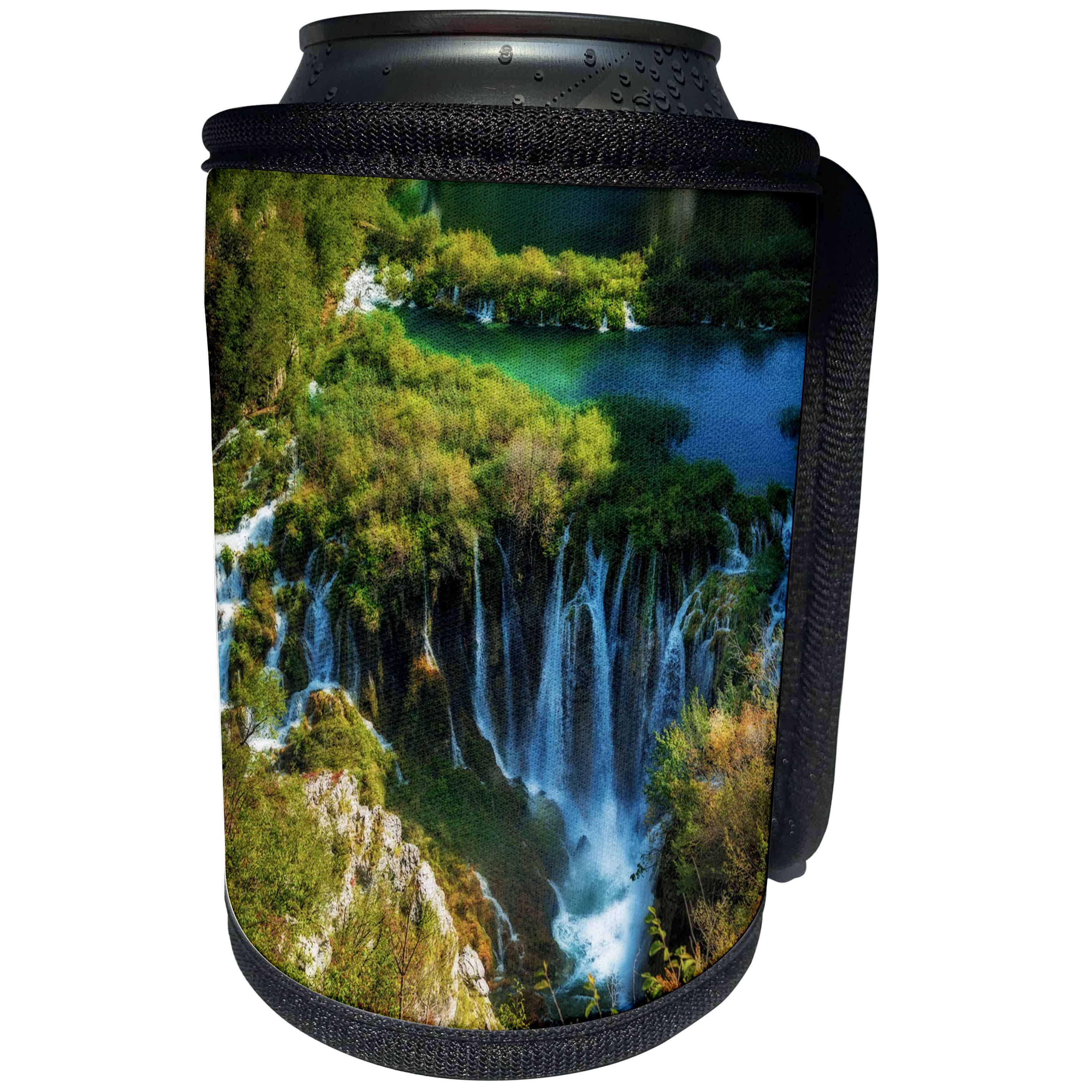 3dRose Danita Delimont - Waterfalls - Travertine cascades on the Korana River, Plitvice Lakes NP, Croatia - Can Cooler Bottle Wrap (cc_257908)