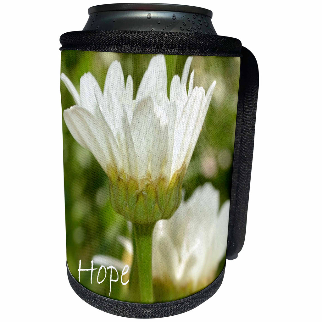 3dRose Patricia Sanders Flowers - Inspirational Hope Daisy - Can Cooler Bottle Wrap (cc_25793)