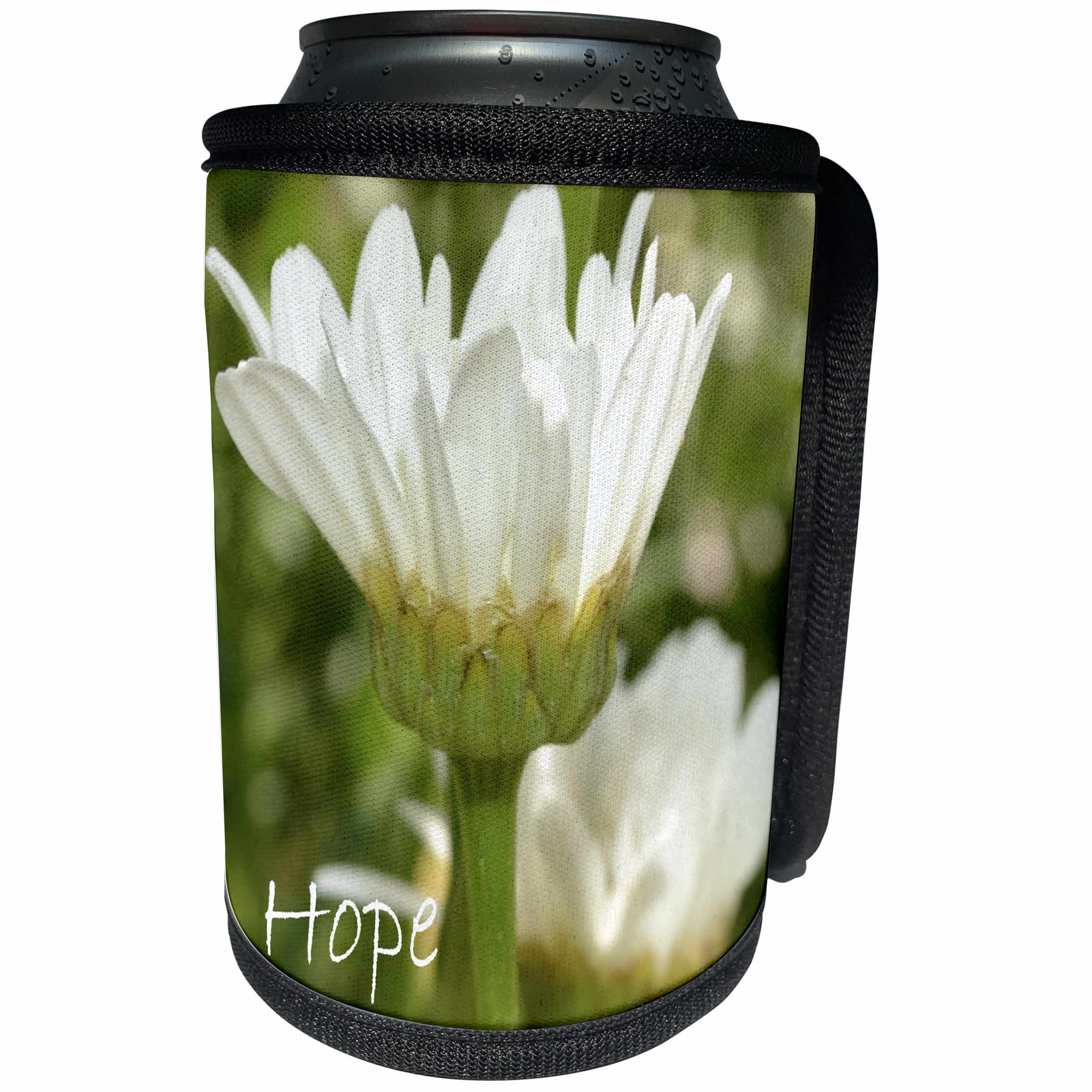 3dRose Patricia Sanders Flowers - Inspirational Hope Daisy - Can Cooler Bottle Wrap (cc_25793)