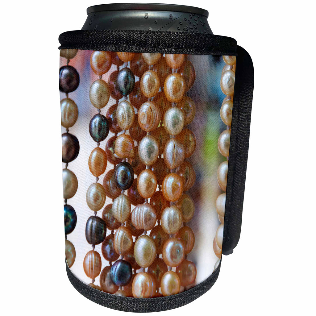3dRose Danita Delimont - Markets - Macedonia, Ohrid and Lake Ohrid. Strands of pearl-like beads. - Can Cooler Bottle Wrap (cc_257962)