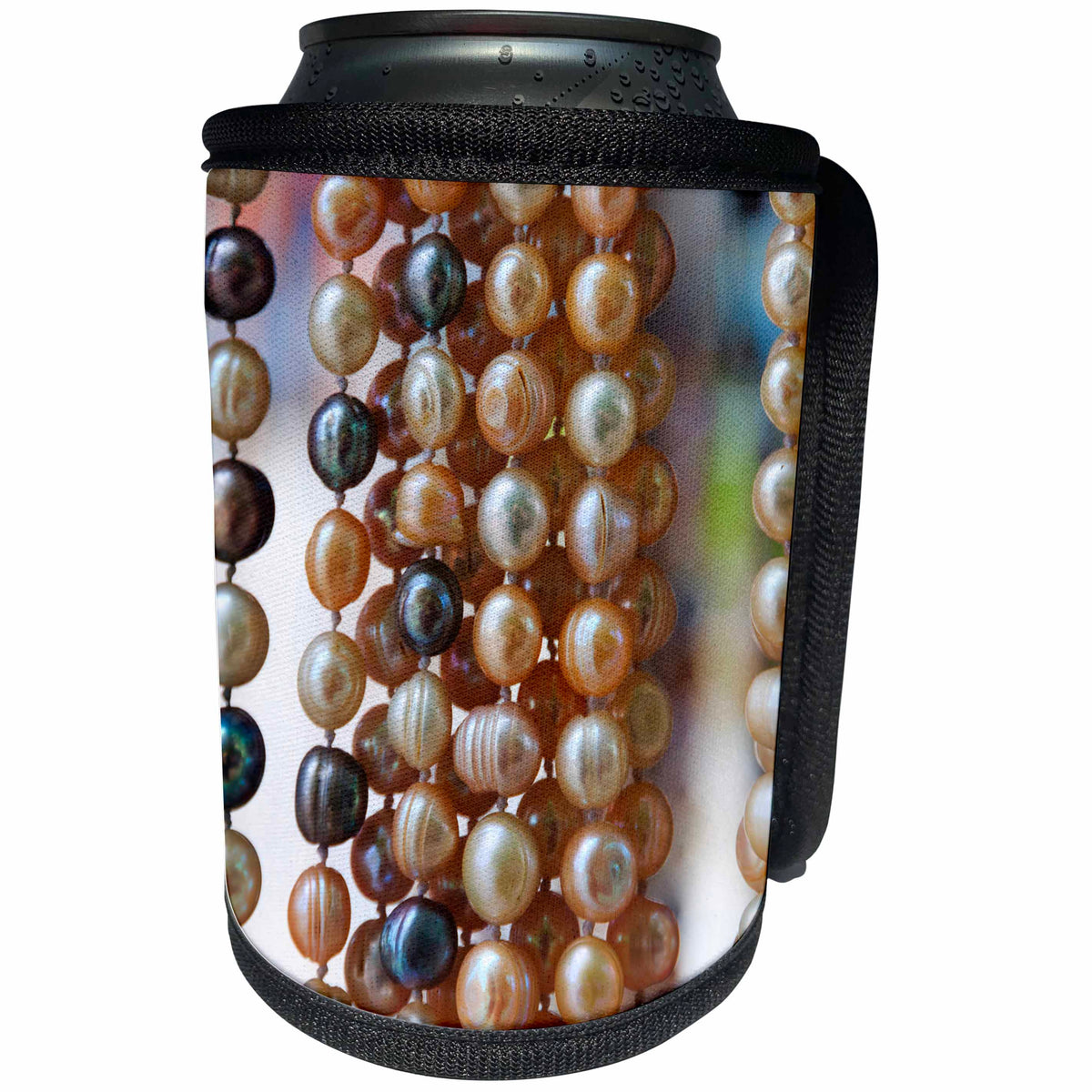 3dRose Danita Delimont - Markets - Macedonia, Ohrid and Lake Ohrid. Strands of pearl-like beads. - Can Cooler Bottle Wrap (cc_257962)