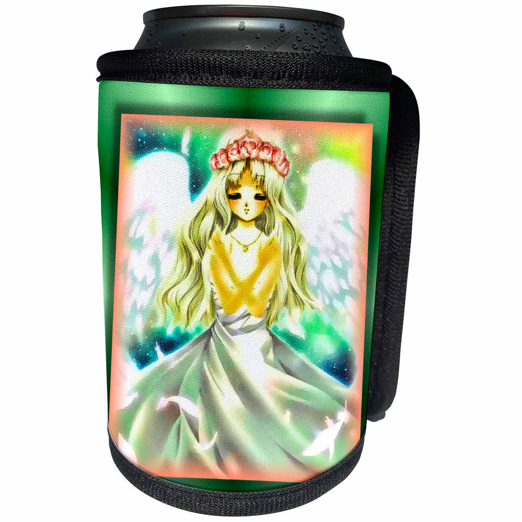 3dRose Susan Brown Designs Angels or Fairies Themes - Angel Princess Anime - Can Cooler Bottle Wrap (cc_25821)