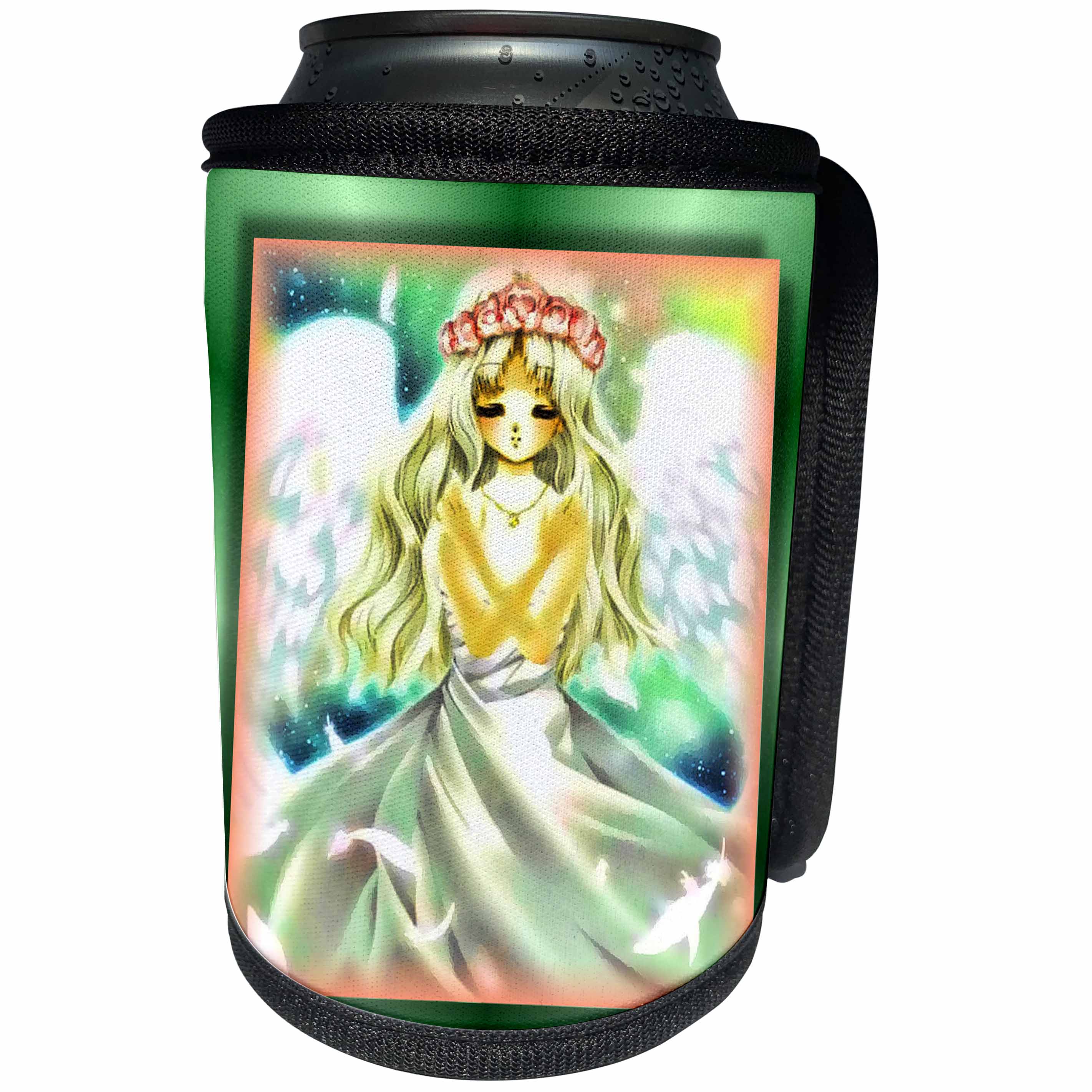 3dRose Susan Brown Designs Angels or Fairies Themes - Angel Princess Anime - Can Cooler Bottle Wrap (cc_25821)
