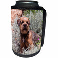 3dRose Danita Delimont - Dogs - Border Terrier hiding in the garden - Can Cooler Bottle Wrap (cc_258226)