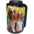 3dRose Danita Delimont - Dogs - Cavaliers at a pool party, MR - Can Cooler Bottle Wrap (cc_258234)