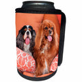 3dRose Danita Delimont - Dogs - Cavaliers on pillows, MR - Can Cooler Bottle Wrap (cc_258242)